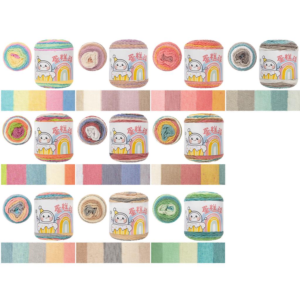 Knitting Yarn Gradient Cake Yarn Soft Yarn Gradient Crochet Yarn Cotton Yarn Fairyland Rainbow Yarn Knitting Accessories