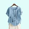 Ladies Plus Size Pullover Loose Shirt Women Casual Round Neck Print Blouses Summer Fashion Short Sleeve T-shirt