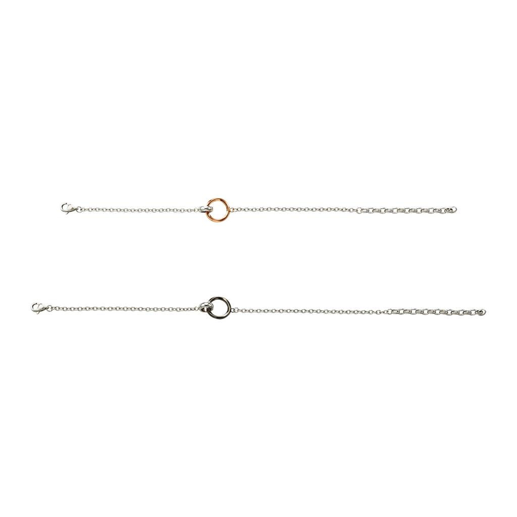 Парный браслет, набор из 2 парных колец, гипоаллергенная хирургическая нержавеющая сталь, розовый, черный [белый клевер] и 20 см/23 см 4SBR042GO&4SBR043BK