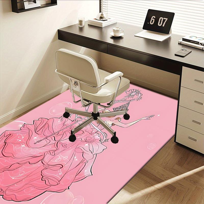 Fairy Tale, Magic Wand Pattern Polyester Office Carpet Chair Mats, Home Decor Dormitory Floor Protec
