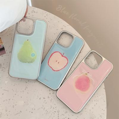 Чехол для мобильного телефона Ins Fruit для Apple 15pro Max для IPhone16 Клей 13 Гальваническое покрытие 14 Нишевый 17 для Huawei