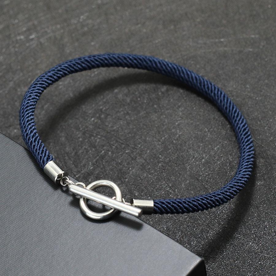 Stylish Men Bracelet Rope Stainless Steel OT Buckle Lucky Red Thread Braslet 7 Colors Milan String Beach Nautical Braclet Homme