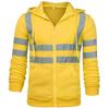 UK Mens Visibility Hooded Sweatshirt Jumper Tops Railway Work Jacket Outwear New