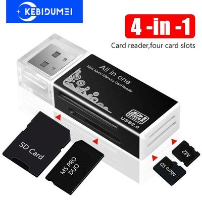 USB-адаптер для чтения карт памяти 4 в 1 для Memory Stick Pro Duo Micro SD/T-Flash/M2/MS