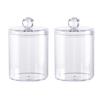 2/4Pcs Cotton Swab Holders Bathroom Storage Boxes with Lid Large Capacity Transparent Design Cotton Ball Floss Jar Containers