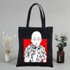 Холщовые сумки на плечо в стиле аниме One Punch Man, большая вместительная сумка Genos Saitama Sensei, сумка для колледжа, черная сумка для покупок