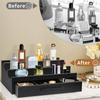 Органайзер для хранения парфюмерии, Стойка для ароматов, Трехъярусная подставка для парфюмерии, Дисплей для ароматов, Черный органайзер для парфюмерии с ящиками