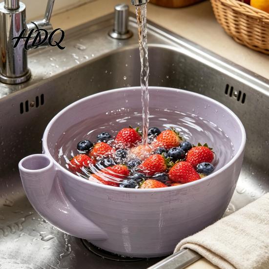 Самовращающаяся миска для очистки воды Vortex, мойка для ягод (клубники, черники) с быстрым сливом, сито для фруктов, синий, дизайн «вихрь», кухонная