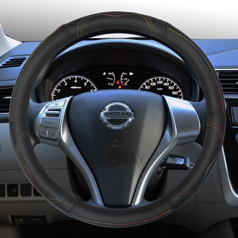 Чехол на руль из натуральной кожи для Nissan Qashqai Juke Primera Versa Almera Terrano Kicks March Murano 350z Terrano