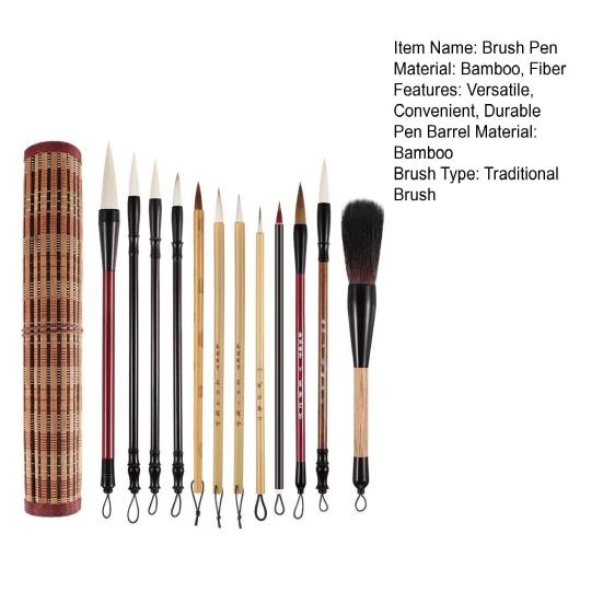 1 комплект, кисть для китайской каллиграфии, удобная ручка, кисти для рисования с бамбуковым держателем ручки для рисования и письма