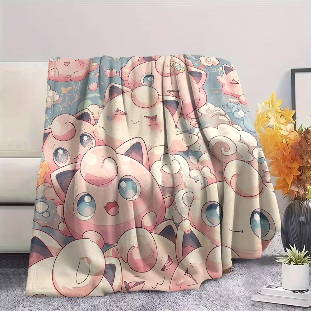Jigglypuff Flannel Blanket, High quality Comfortable for All Seasons, Home Decor, Warmth and Comfort