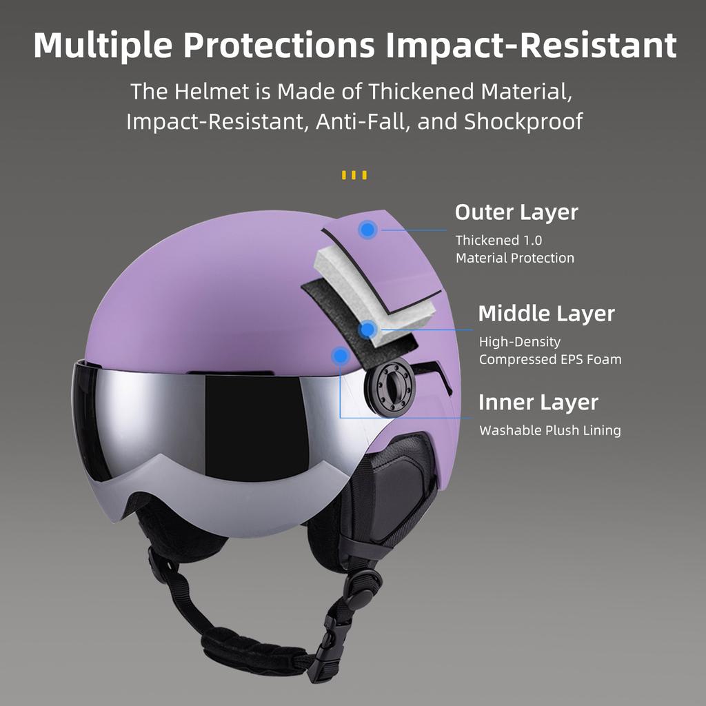 Snow Sport Helmet Ski Helmet Men Women Adult Bike Helmet Multi-Functional Snowboard Helmet for