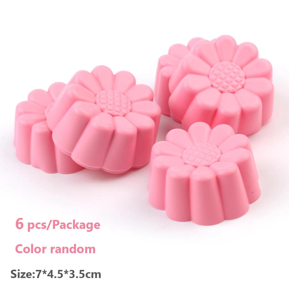 Новые силиконовые формы для кексов 6 шт., формы для выпечки кексов, антипригарные термостойкие многоразовые силиконовые формы для кексов своими руками