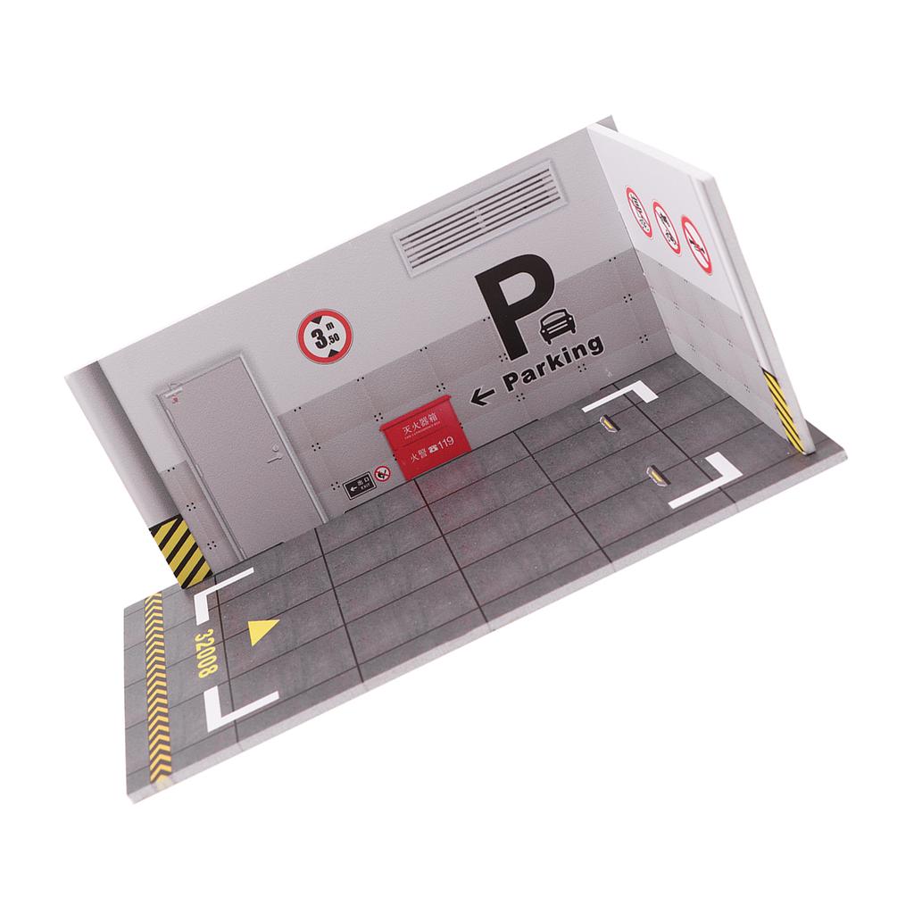 3pcs Parking Lot Model Innovative Simulation PVC Easy Assembly 1:32 Scale Parking Lot Toy for