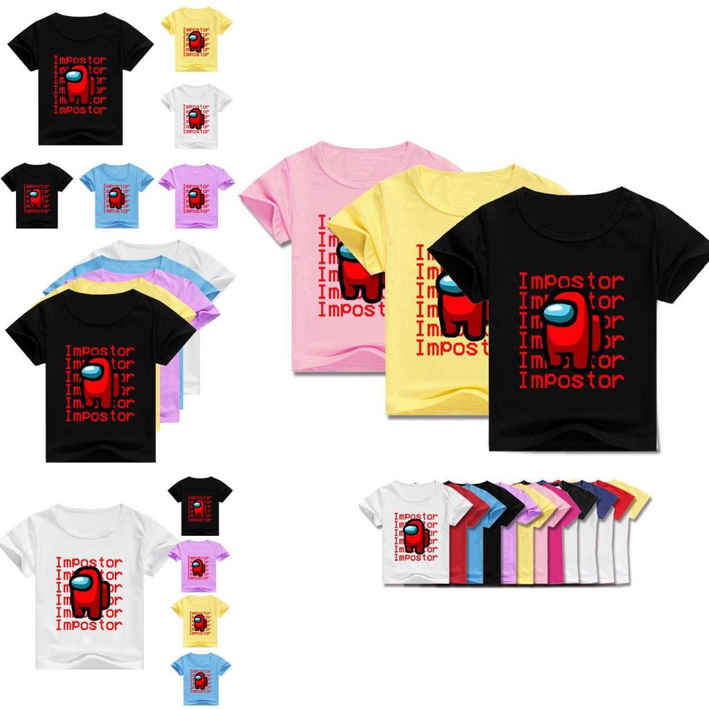Us Among Impostor Tshirt Children Summer Round Neck Print Casual Short Sleeve