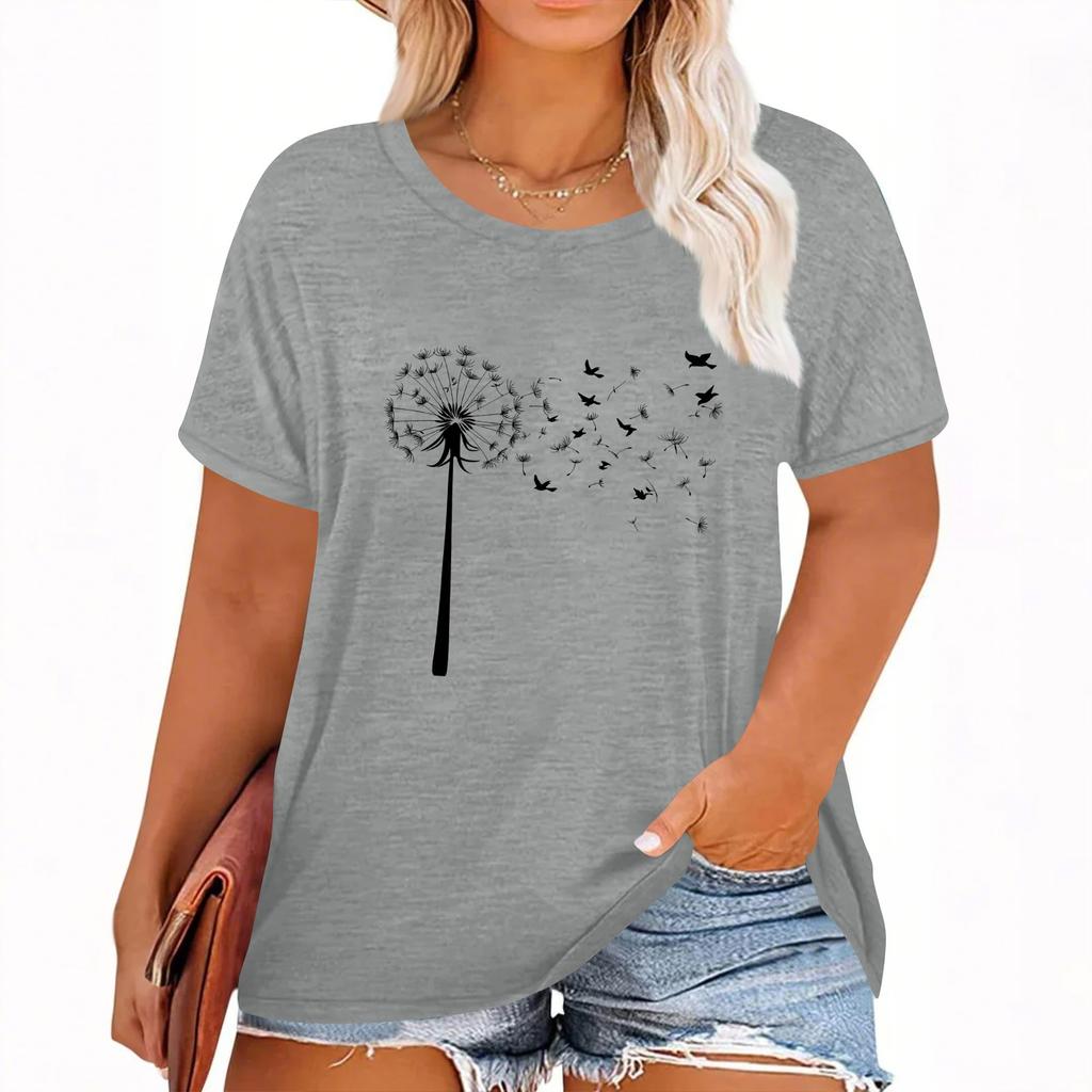 Женская футболка с коротким рукавом и гавайским цветочным принтом