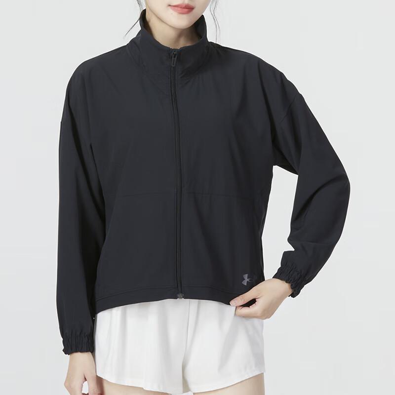 Under Armour Спортивная повседневная куртка с воротником-стойкой, женская, черная 1370738-001