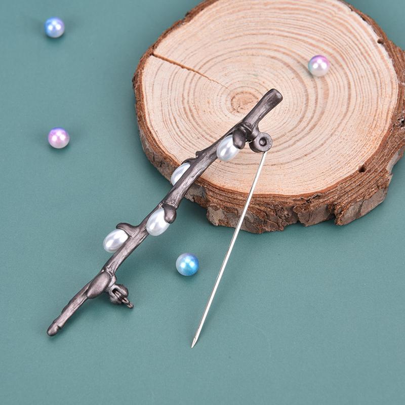 Vintage Pearl Plum Blossom Flower Branches Brooches Pins Elegant Bouquet Brooch