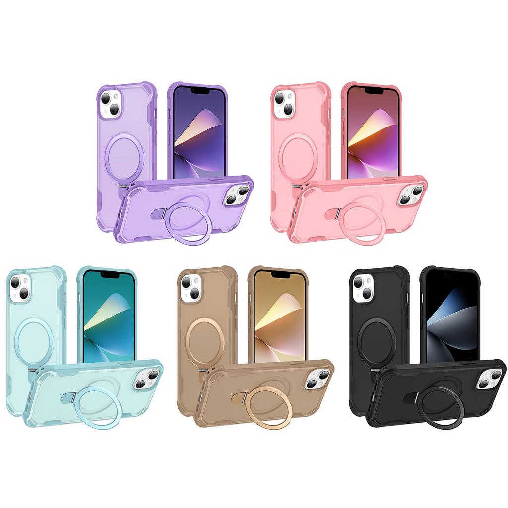For iPhone 13 Case Compatible with MagSafe Kickstand TPU+PC Shockproof Phone Back Cover