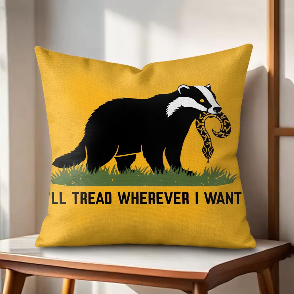 ill tread wherever Cushion Cover Natural Linen Organic Fabric DoubleSided Printing Couch Pillow Covers Home Decor Gift