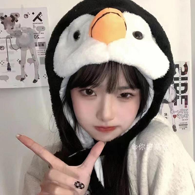 1PC Cartoon Animal Penguin Mascot Plush Warm Cap Hat Warmer Cartoon Animal Penguin Mascot Plush Warm Cap Hat Warmer