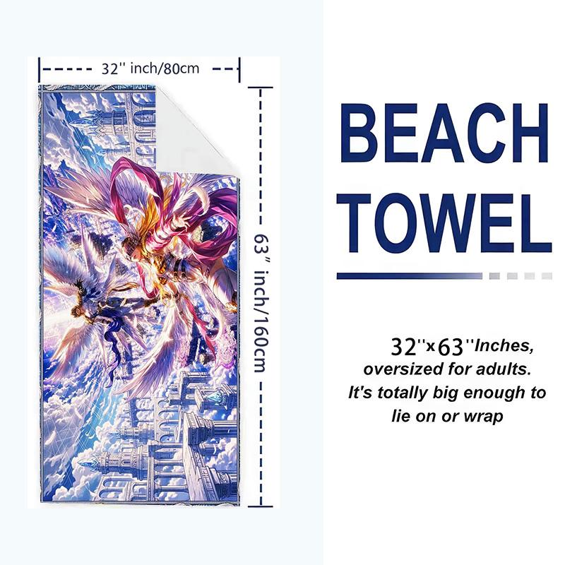 Angewomon Print Beach Towel, Large Soft Quick Dry Towel for Beach Camping Swimming