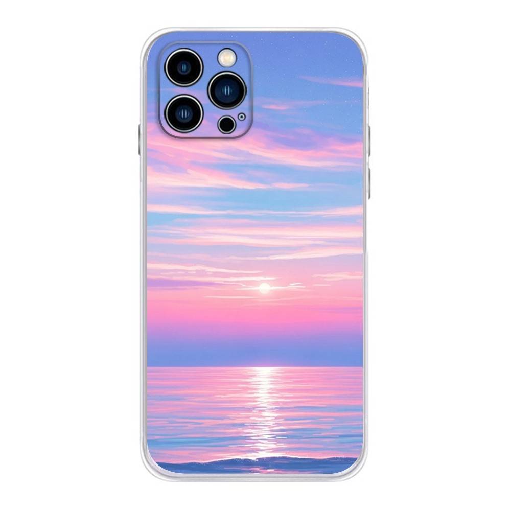 Силиконовый чехол для телефона 'Закат' для iPhone 16,15,Pro,Max,14,Plus,13,12,11,E Mini Air,17,Pro Защита от падения Чехол TPU