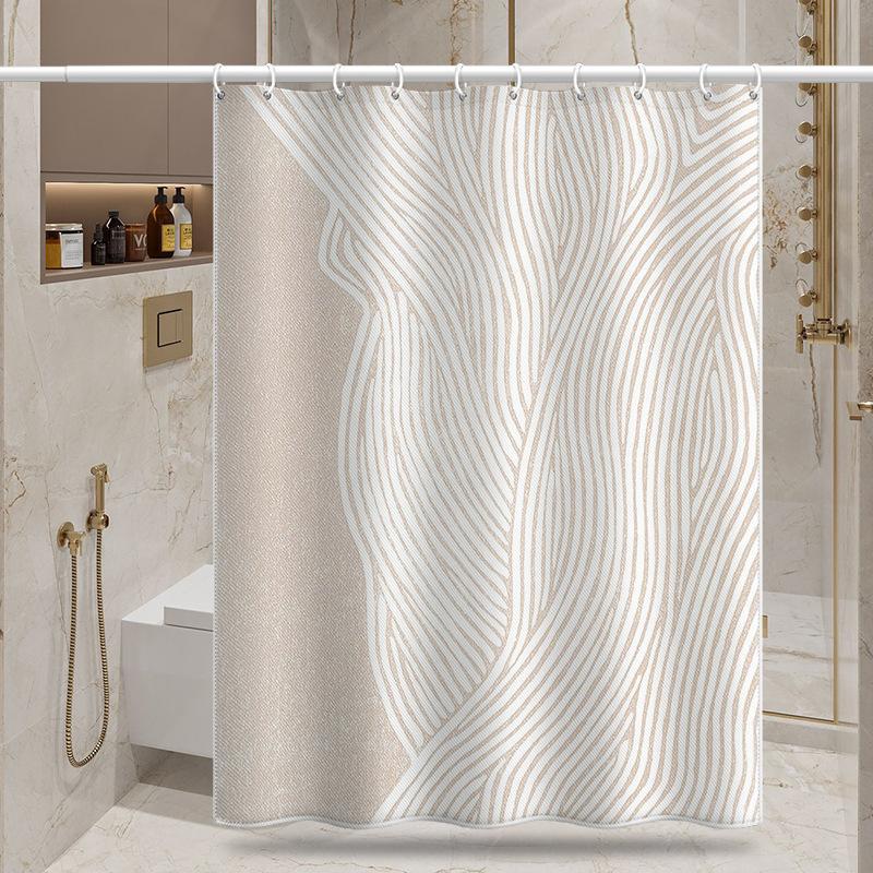 Bathroom Thickened Waterproof Curtain Mildew Proof Shower Curtain Shower Partition Curtain Shower Curtain Bathroom Curtain Free Perforation