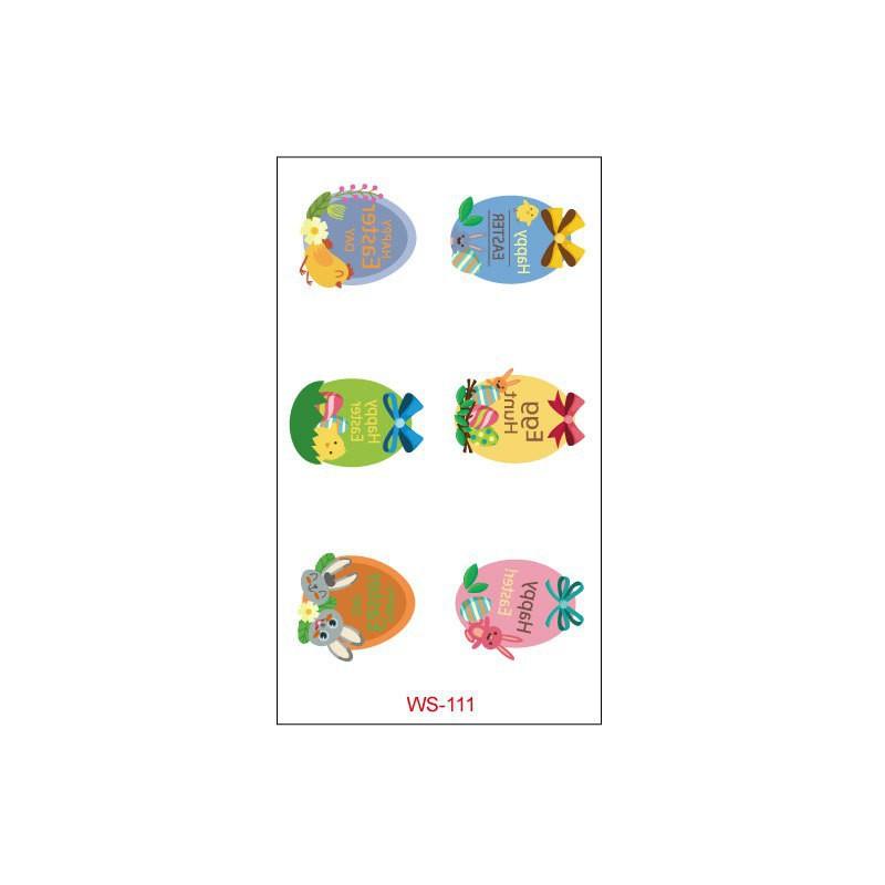 New Children's Easter Tattoo Stickers Cartoon Rabbit Egg DIY Decoration Waterproof Holiday Gift