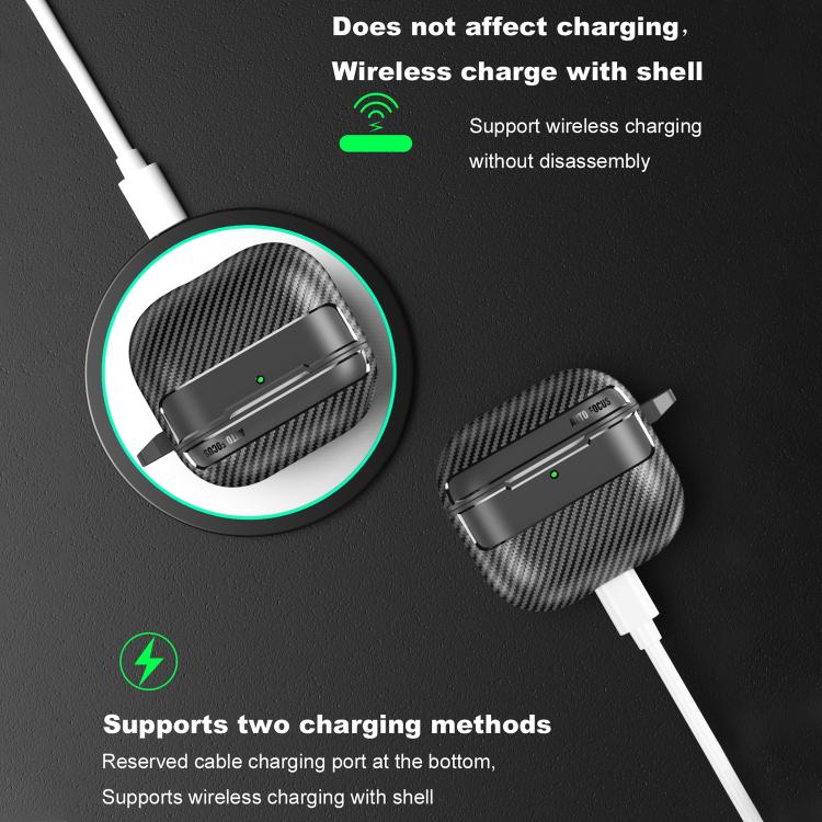 For AirPods 4 XDcase Carbon Fiber Texture Earbud Case with Hook