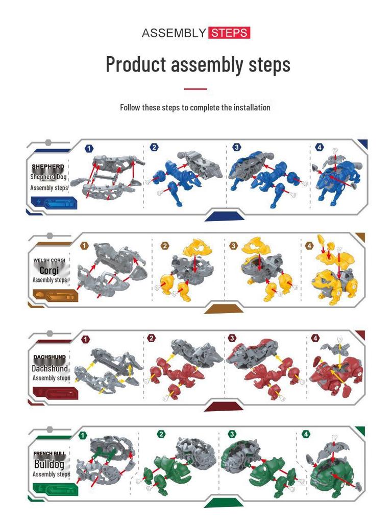 Parent-Child Mechanical Dog Assembled Disassembly Toy: Hands-on Educational Brain-Building Set for Kids