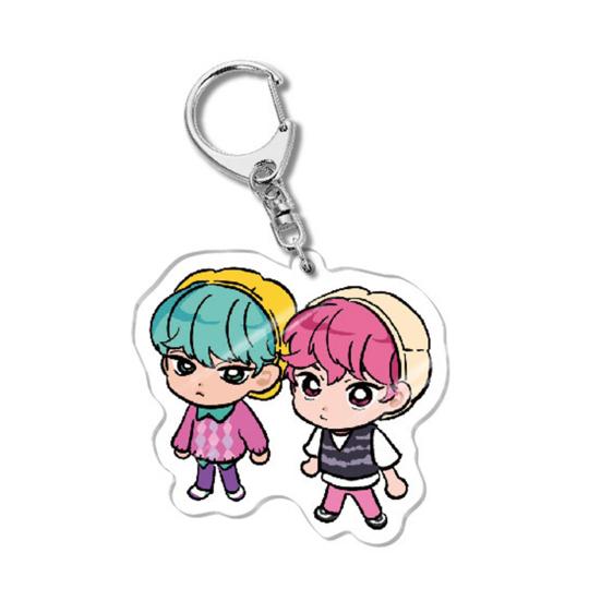 Корейский Поп Мультфильм Шарм Акриловый Аниме Персонаж Мальчик Тигр Брелок Шарм Милый Шарм для Сумки Рюкзака