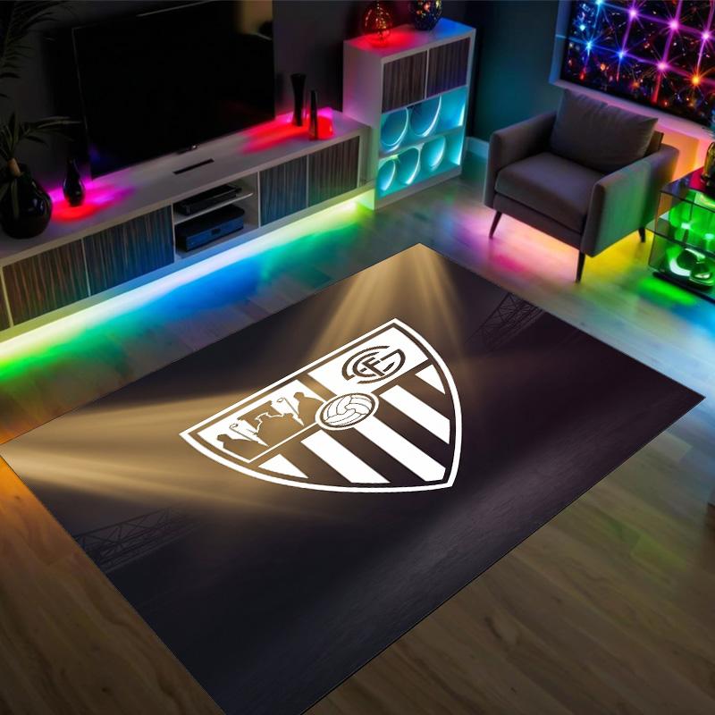 Sevilla FC Design Crystal Velvet Carpet Cozy Non?Slip Printed Rug For Bedroom Living Room Entrance