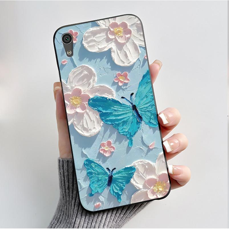 Case For Sony Xperia XA1 Back Cover G3121 G3112 G3125 G3116 G3123 Luxury Fashion Butterfly Flower Black Silicone Soft Phone Case