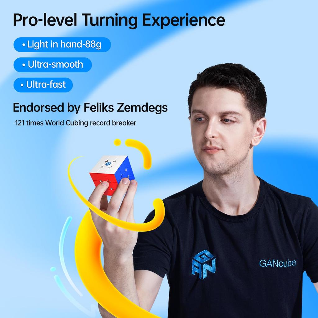 GAN iCarry 2 Official Competition 3x3 iCarry Upgrade Smart Cube iCarry2 UV with Stickerless Magic Cube for Magnetic Cube with CubeStation UV, -