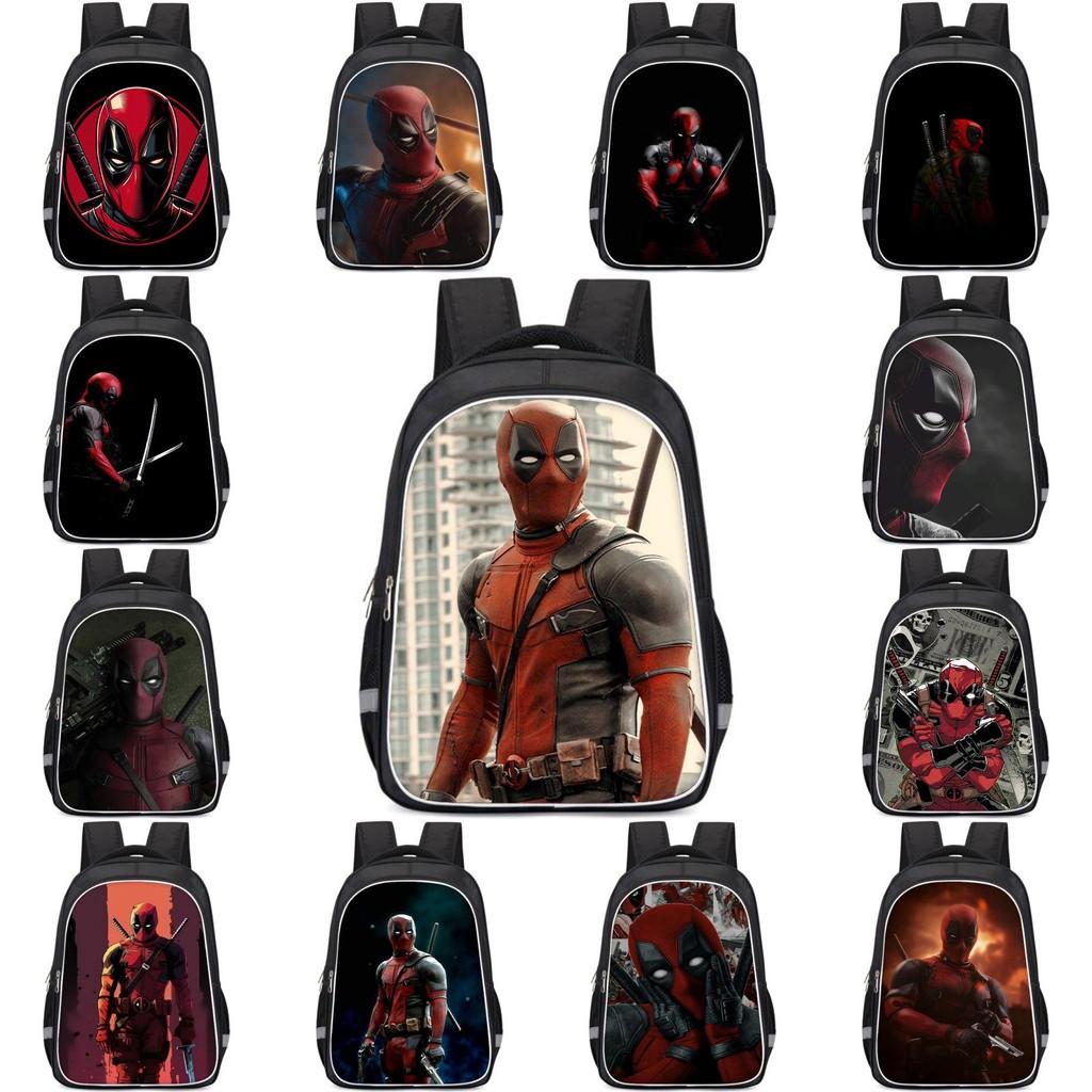 Spacious Deadpool Oxford Cloth Backpack For Kids School Lightweight And Durable