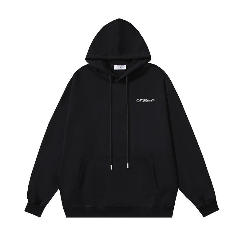 Off-White 2025 Autumn/Winter New Large Slant LOGO Letter Printed Hoodie Hoodie for Men and Women