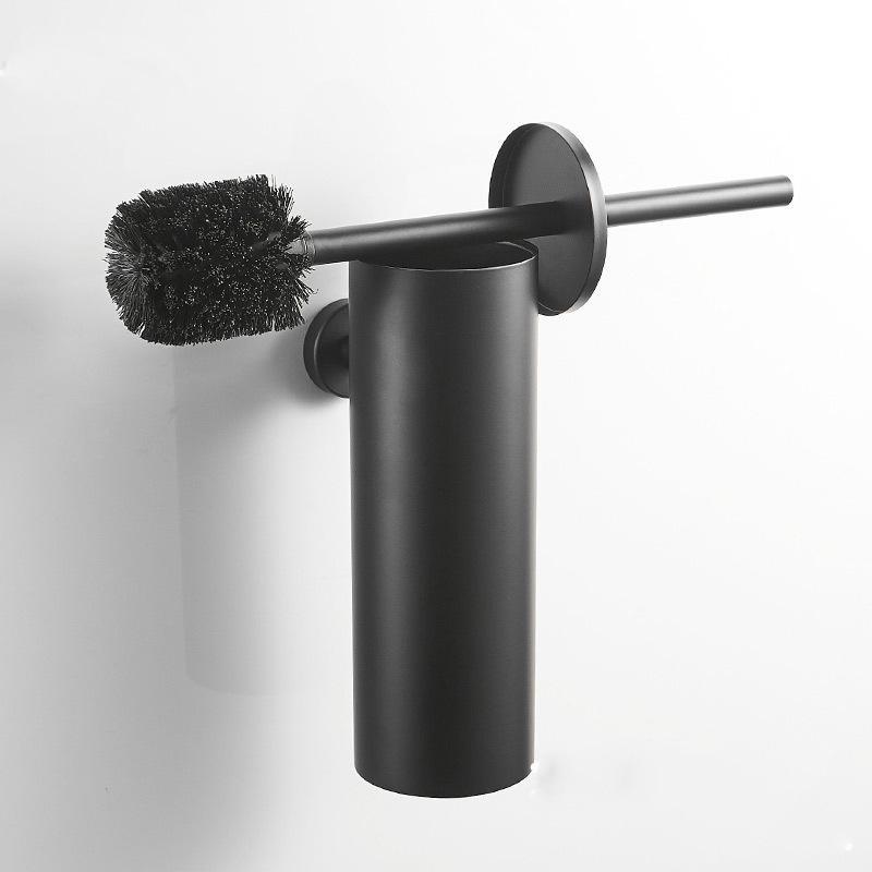 Creative Toilet Brush with Holder Bathroom Toilet Bowl Brush Holder Toilet Bowl Cleaner Brush Wall Mounted Toilet Brush Black