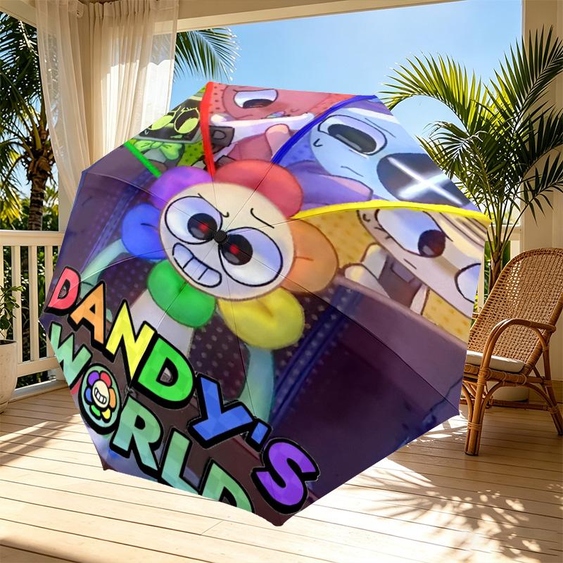 Автоматический складной зонт Dandy's World Print, Портативный складной зонт, для улицы, поездок на работу, походов, идеальный подарок на день рождения