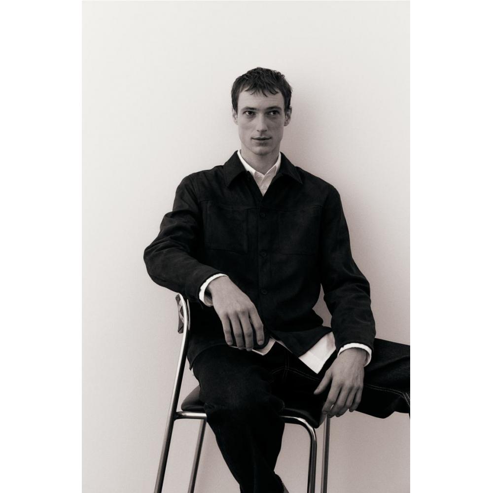 HM Textured oversHirt Regular Fit Navy Blue