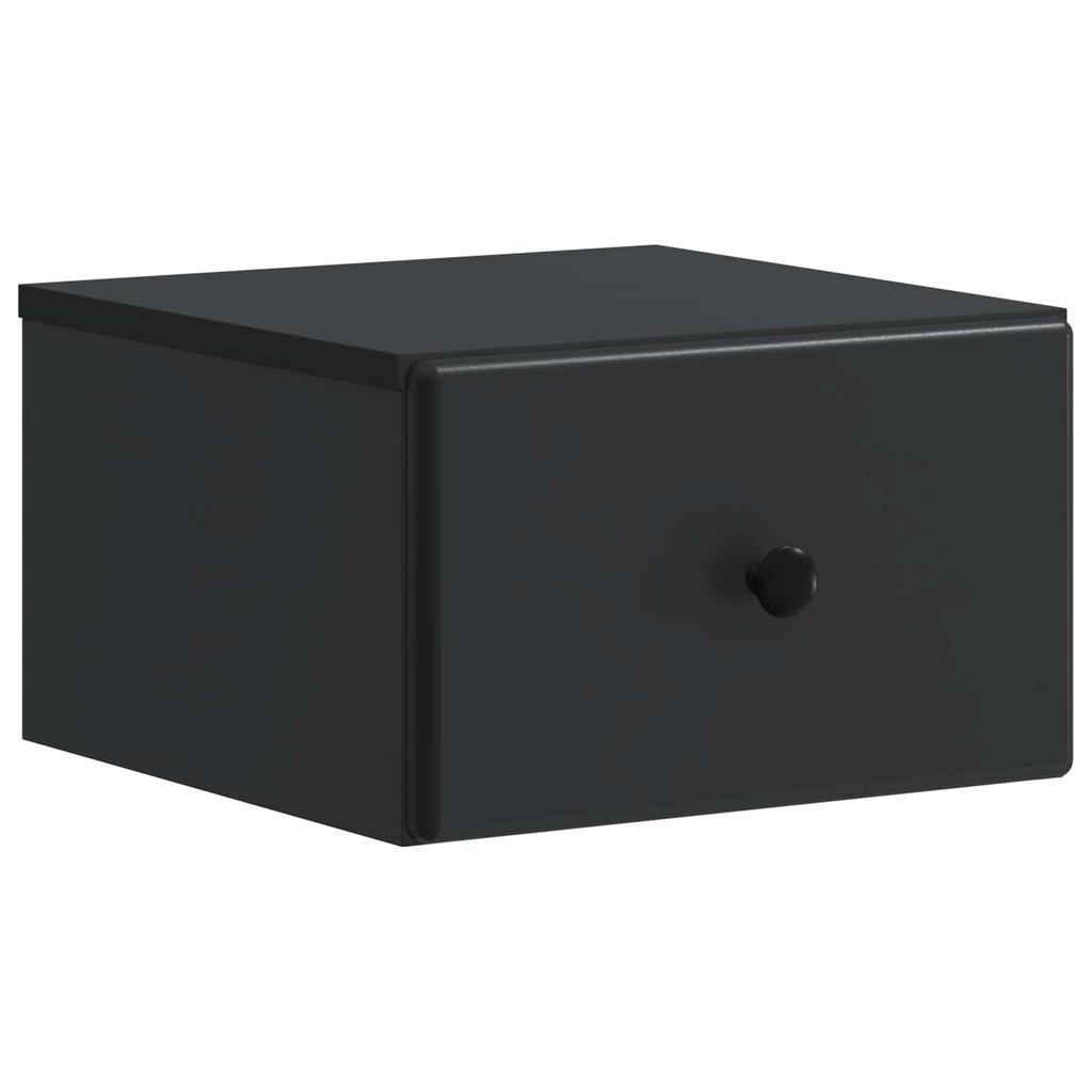 Wall Mounted Nightstand Black 34.5 x 33 x 20 cm