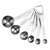 6Pcs Measuring Spoon Set Stainless Steel Kitchen Measuring Spoons Coffee Tea Sugar Spice Measure Scoop Baking Tools Accessories