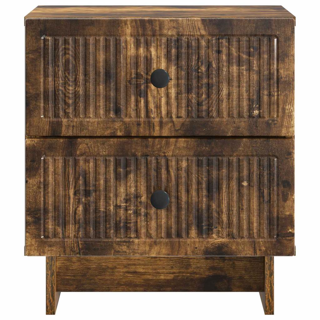Nightstand Smoked Oak 43 x 34.5 x 47.5 cm Engineered Wood