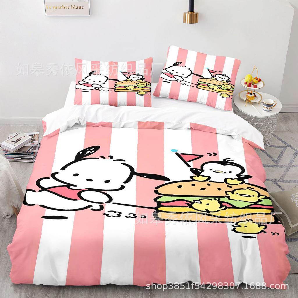 Постельные наборы Sanrio Pochacco Одеяло Покрывало Пододеяльник Наволочка Наборы из 2-3 предметов Детский Взрослый размер