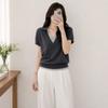 Mizqz Women Layered V Neck Color Block Short sleeVe Knit