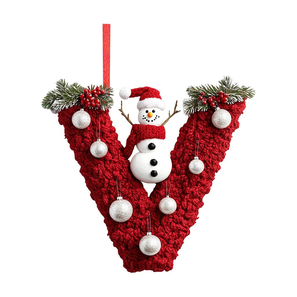 2D 26 Letter Christmas Ornaments Acrylic Flat Christmas Tree Home Decorations Ornaments