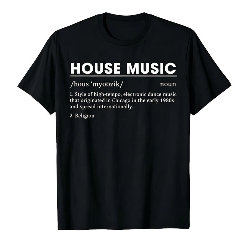 Арт Deep House Музыки - Минималистичный Дизайн для DJ, Рейвера EDM Футболка Напечатанная на Заказ Графические Футболки Винтажная Футболка Camisas