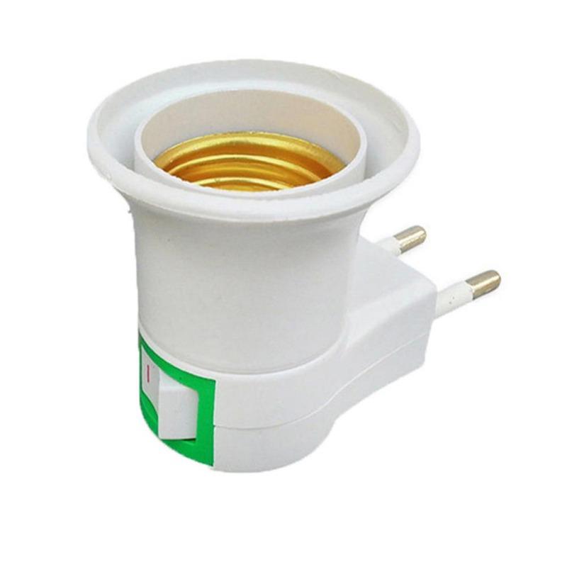 E27 EU Plug Lamp Light Holder Базовая розетка Адаптер конвертера с переключателем управления