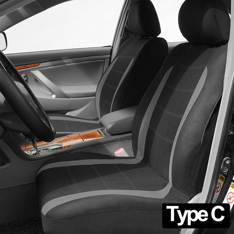 AUTO PLUS Sports Universal Polyester Car Seat Cover Set Fit Most Car Plain Fabric Bicolor Stylish Car Accessories Seat Protector