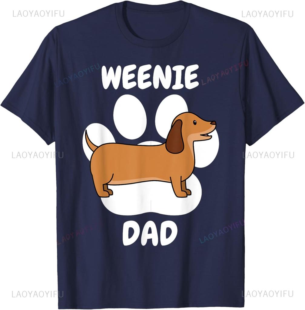 Weenie Dad Papa Pa Dad Father's Day Daddy for Dog Owners T-Shirt for Men Women Cotton s Outdoo